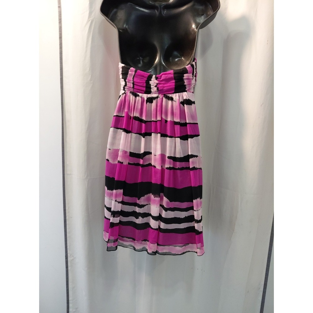 90s Y2k Express Feminine‎ Babydoll Silk Mini dress Sz 8 Flowy Sheer  Fairycore - Picture 6 of 13
